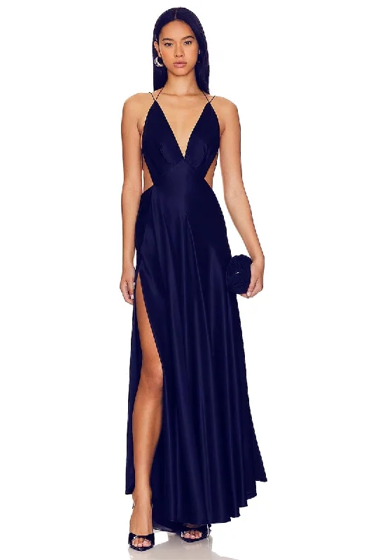 Leslie Satin Strappy Maxi Dress