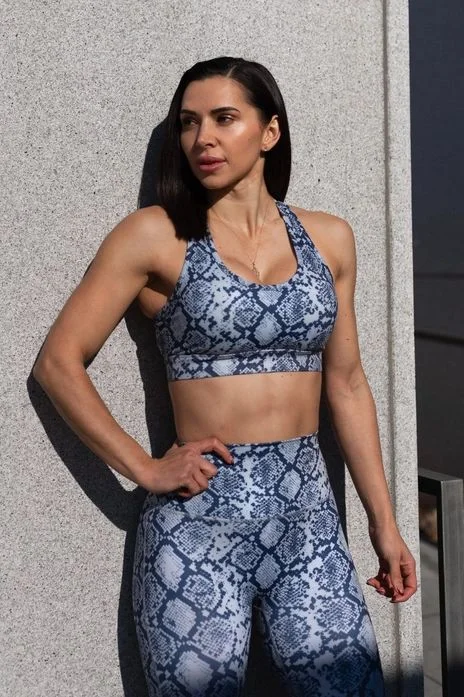 Classic Venus Sports Bra in Azure Snakeskin