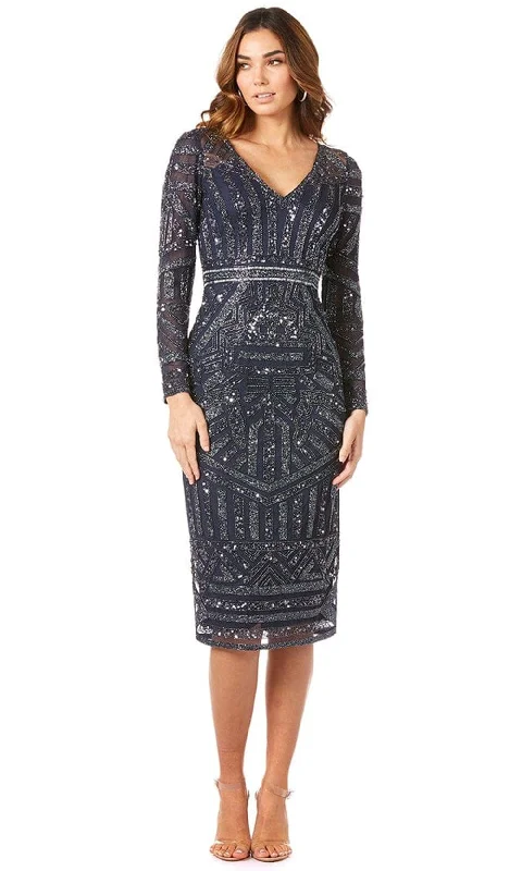 Lara Dresses 29348 - Lace Ornate Knee Length Dress