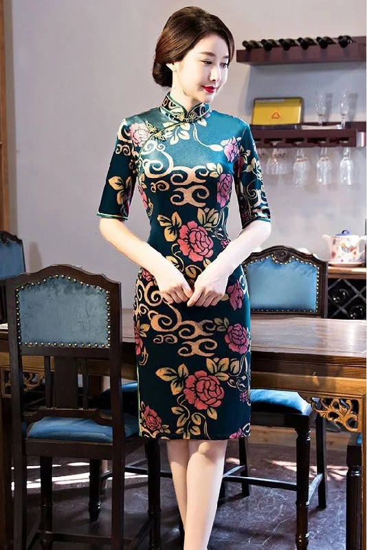 Print Qipao Dress