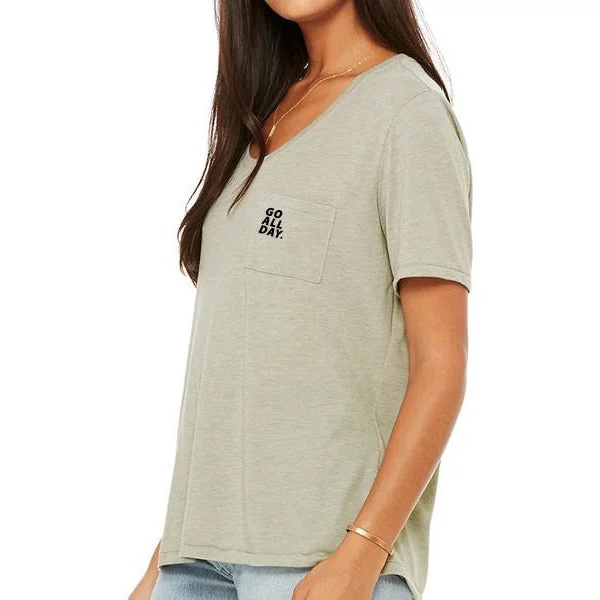 Women's Flowy Pocket Tee (Olive)