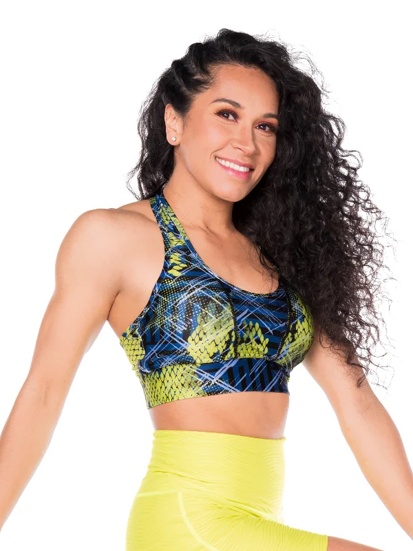 Vivi Sport Bra- Snake Green