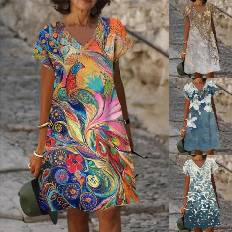 Bohemian Print Dress, Boho Dress For Women