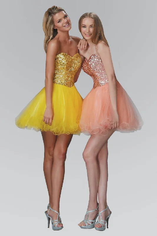 Elizabeth K - GS2034 Jewel Embellished Sweetheart Tulle Dress