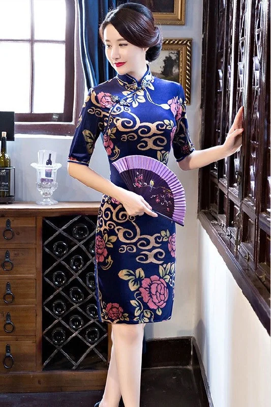 Print Qipao Dress