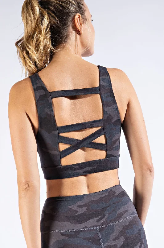 RAE MODE - Cross Back Camo Sports Bra