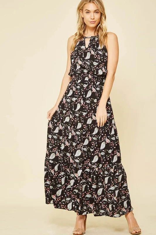 Paisley Print Maxi Dress