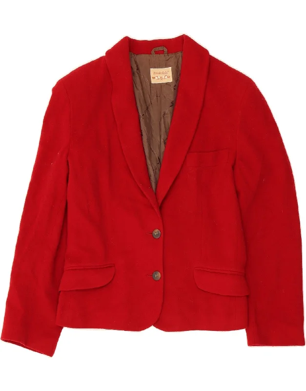 BROOKSFIELD Womens 2 Button Blazer Jacket IT 46 Large Red Wool