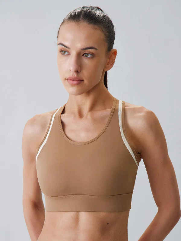 Camel Contrast Trim Tank Top - High Support