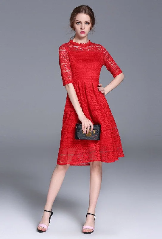 All-Over Lace Midi Dress