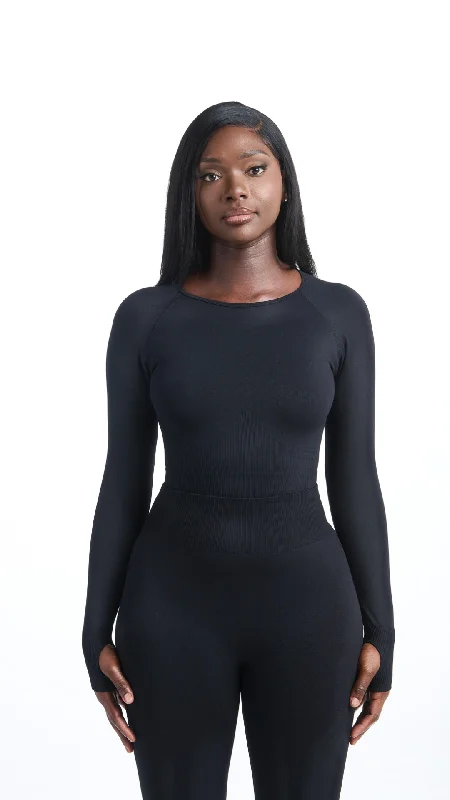 Shavo Seamless Long Sleeve Top - Black