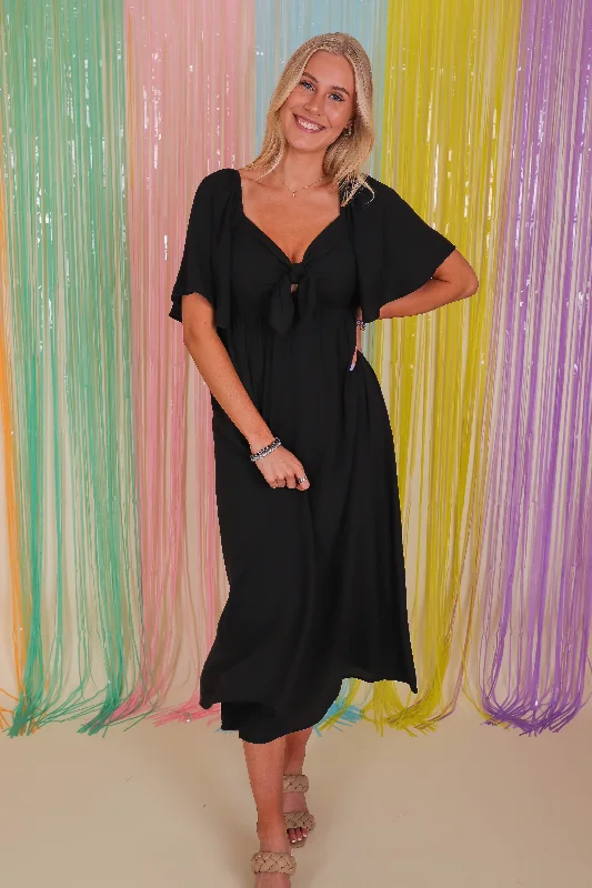 RESTOCK: Always A Delight Midi Dress-Black