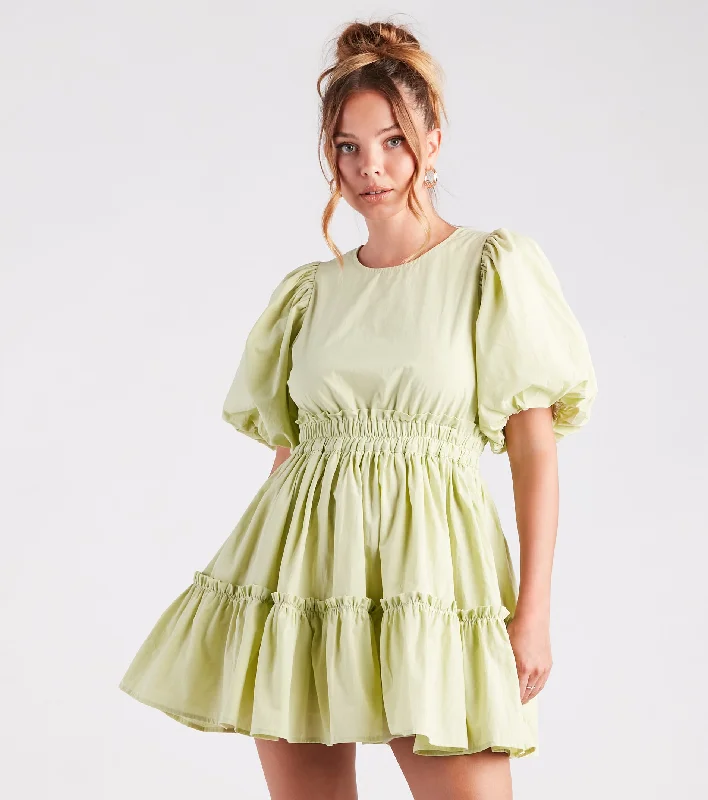 Summer Breeze Ruffled Cotton Skater Dress