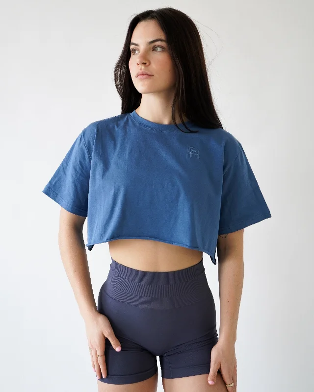 Vital Crop Tee - Denim