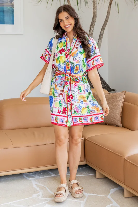 Lucca Shirt Mini Dress Ciao Bella Print