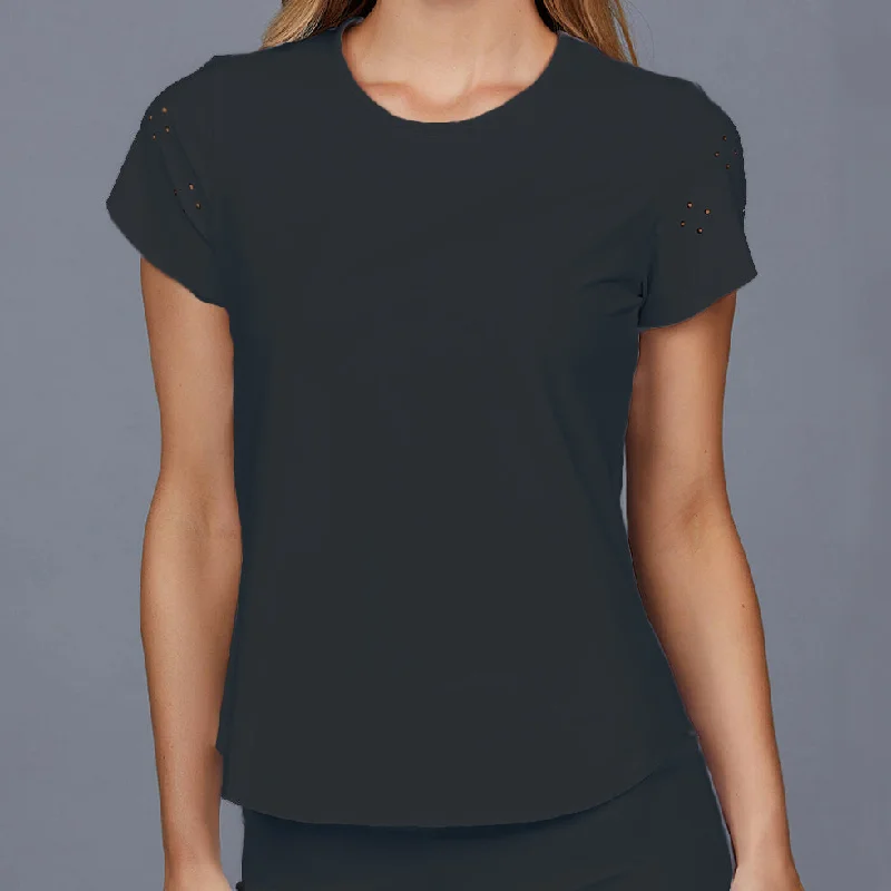 Black Eyelet Tee