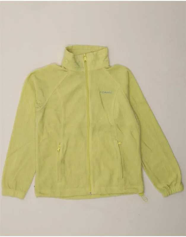 COLUMBIA Womens Fleece Jacket UK 14 Medium Yellow Polyester