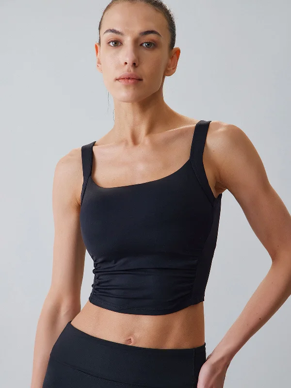 Black U-shape Tank Top - Light Support